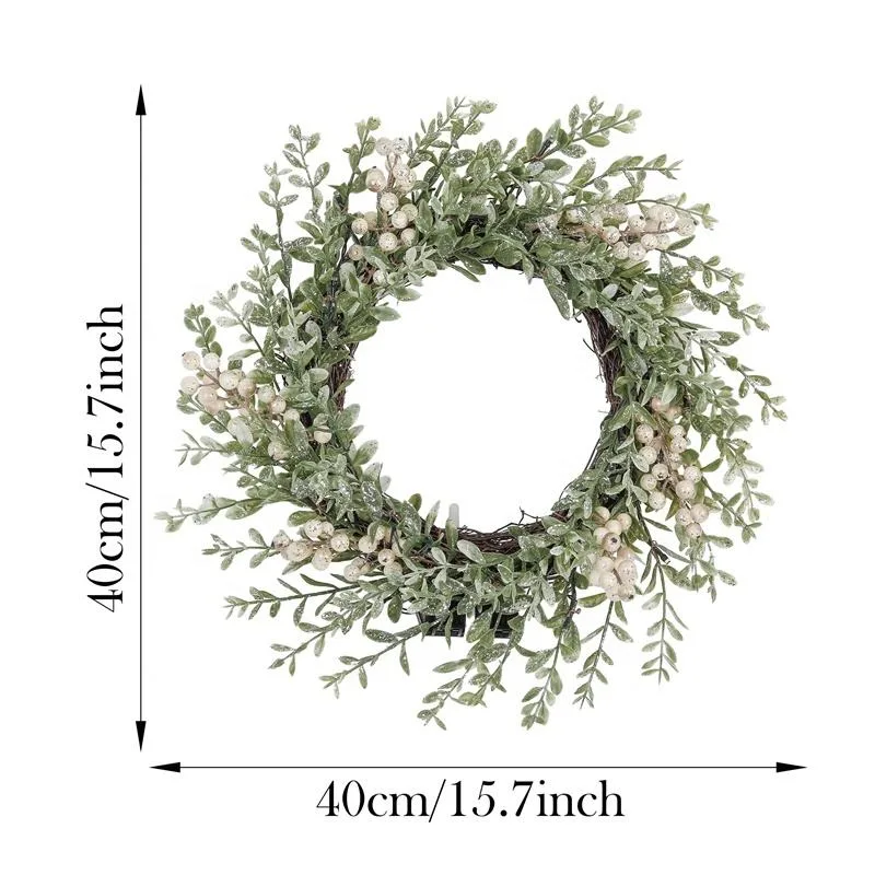 Xmas Wreath Home Ornaments for Door with LED Light