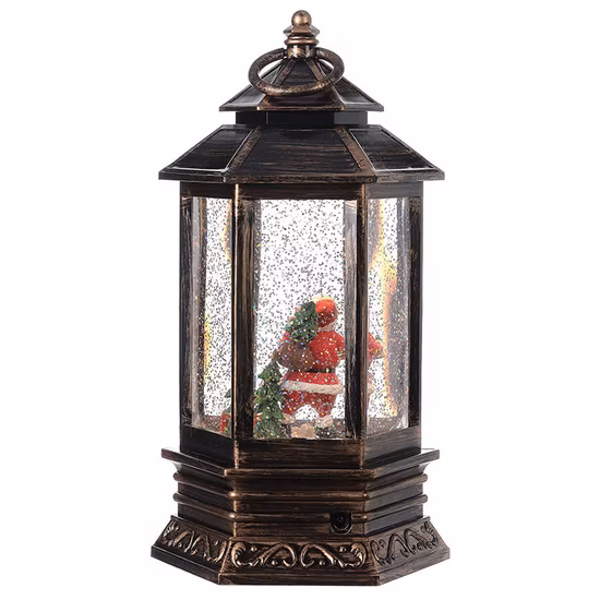 Funny Christmas Decoration Lamp Hangings Christmas LED Snow Lantern with Santa